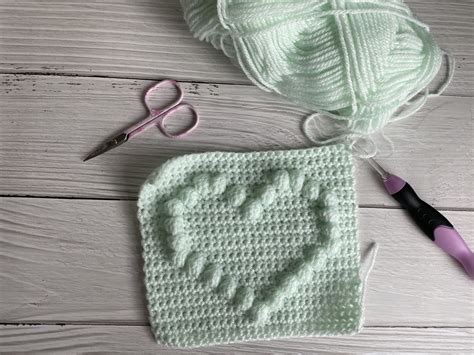 Heart Puff Stitch Free Crochet Pattern Abigurumii
