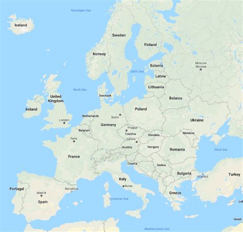We understand that europe contains some significant labeled europe map with capitals. European Union Map Labeled - Brussels And The European ...