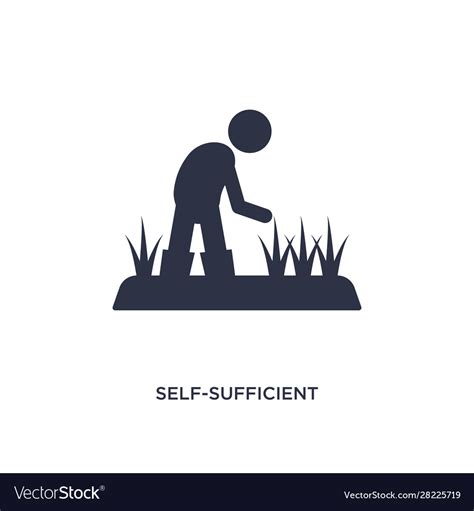 Self Sufficient Icon On White Background Simple Vector Image