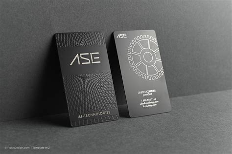 Make yourself stand out in the corporate world with our metal cards. FREE BLACK METAL business card design | RockDesign.com