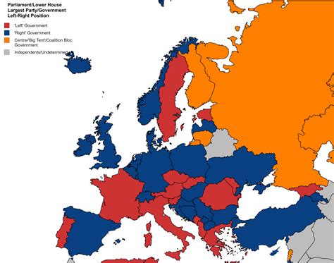 Left Right Divide In Europe Lower Houseparliaments Largest Parties