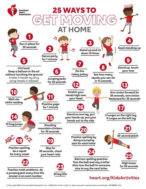 25 Ways To Get Moving At Home Infographic Go Red For Women