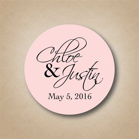 Wedding Stickers Wedding Favor Stickers Names And Date Custom Etsy