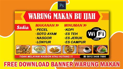 Contoh Spanduk Banner Untuk Warung Makan Minum Format Cdr Siap Edit