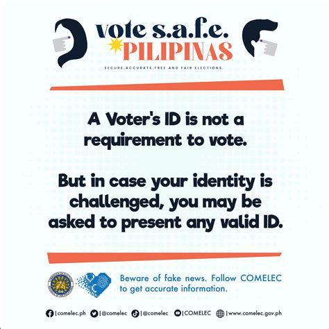 comelec on twitter a voter s id is not a requirement to vote but in case your identity is