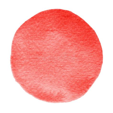 Red Flame Scarlet Watercolor Circle Watercolour Stain On White