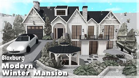 BLOXBURG Modern Winter Mansion Speedbuild Roblox House Build YouTube