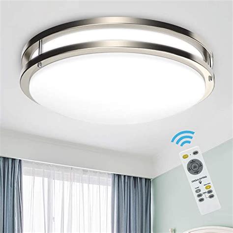 Dllt 30w Dimmable Led Flush Mount Ceiling Light With Remote Adjustable