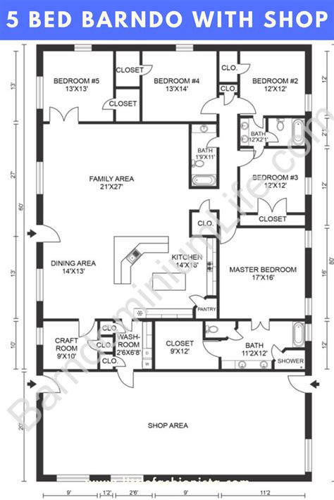 5 Bedroom Barndominium Floor Plans With Pictures Get Inspired With