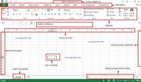 Bagian Bagian Lembar Kerja Microsoft Excel Berbagai Bagian Penting
