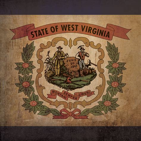 West Virginia Flag Art City Prints