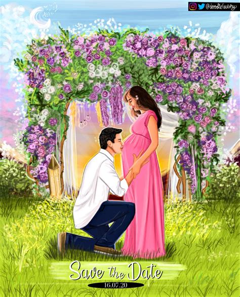 Wedding Illustration Couple Illustration Cartoon Character Clipart Bangle Ceremony Indian