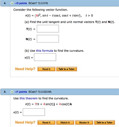 solved consider the following vector function r t 6t 2