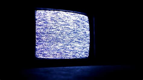 Static Tv Playing In Dark With Reflection On Stock Footage Sbv