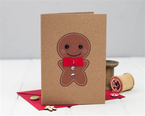 Gingerbread Man Christmas Card Cute Christmas Card