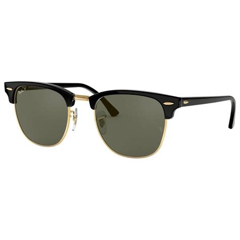 Black And Gold Clubmaster Polarized Sunglasses Rb3016 90158 49