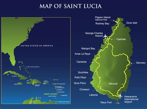 St Lucia On The Map World Map