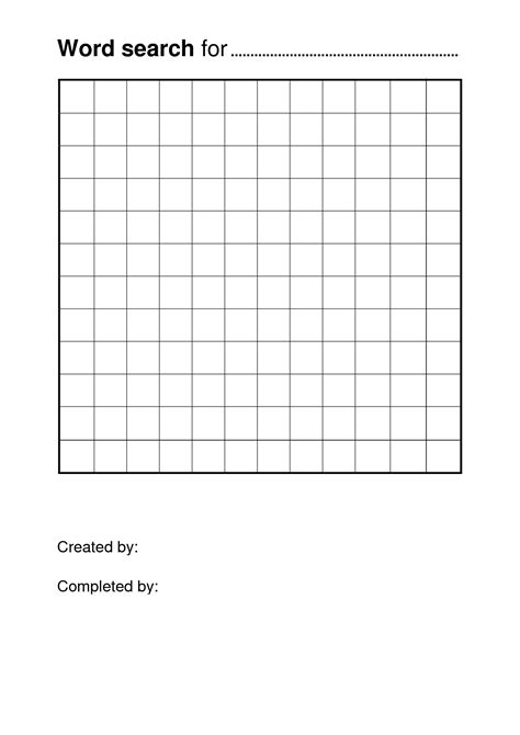 Printable Blank Word Search Grid Paper Word Search Printable