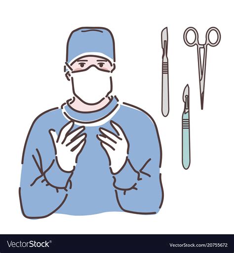 surgeon in gloves and mask doctor royalty free vector image