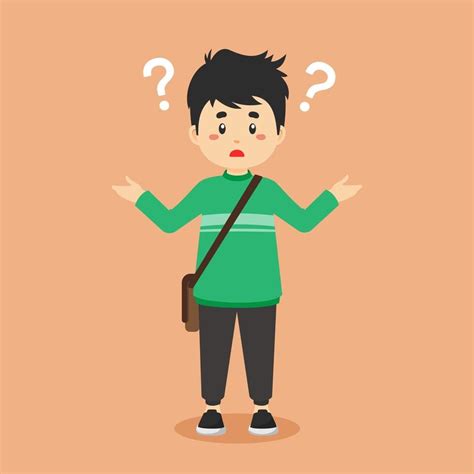Confused College Student With Question Mark 2361794 Vector Art At Vecteezy