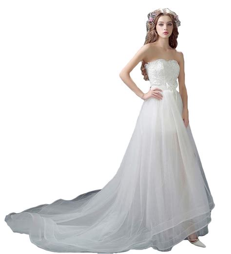 Liyuke Elegant Strapless Lace Wedding Dress For Bride 2018 With