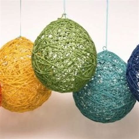 For Hanging Yarn Balls Blow Up Balloons Then Put One Continuous