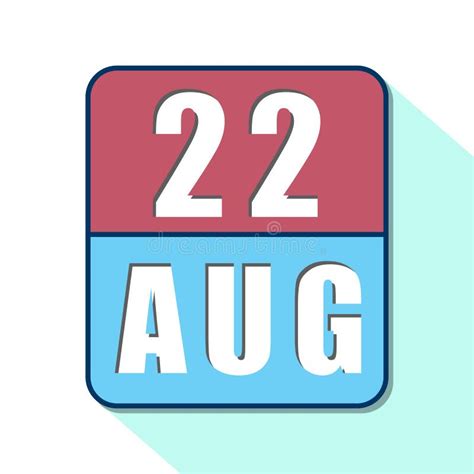 August 22nd Day 22 Of Month Handmade Wood Calendar On Modern Blue