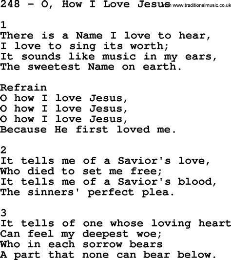 Adventist Hymnal Song 248 O How I Love Jesus With Lyrics Ppt Midi