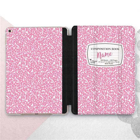 Pink Composition Book Ipad 105 102 Cover Custom Notebook Etsy