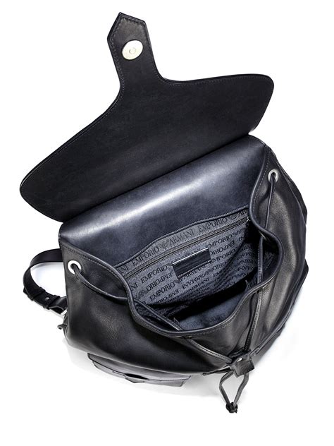 Emporio Armani Toro Leather Backpack In Black For Men Lyst