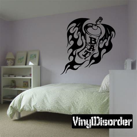 Spray Paint Can With Wings Flying Decal Boys Wall Decals Vinyl Wall