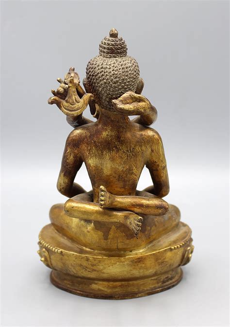 Gold Plated Samantabhadra Bodhisattva Statue