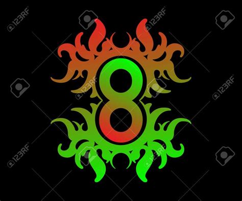 Number 8 Vector Modern Dynamic Flat Design With Colorful Gradient