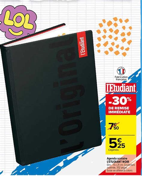 Offre Agenda Scolaire Létudiant Pastel Chez Carrefour