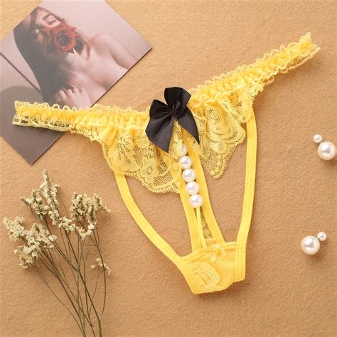 Sexy Lace G String Women Briefs Beading Sexy Thong Laides Panties Underwear Hot Sale Panties