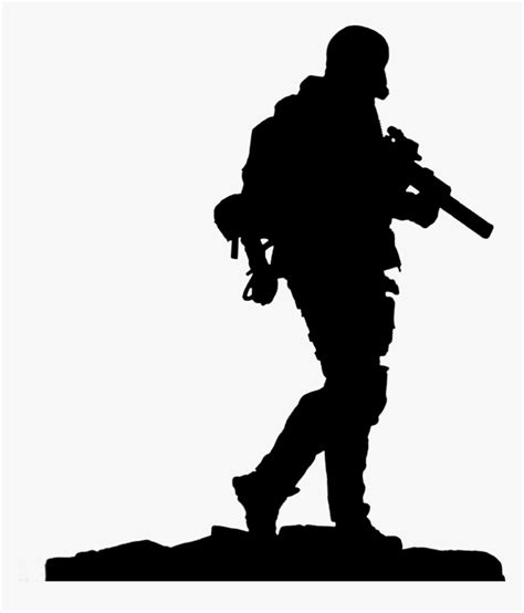 Silhouette Clip Art Kneeling Soldier Silhouette Png Transparent Png