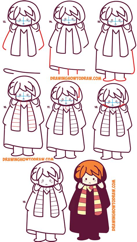 How To Draw Cute Ron Weasley From Harry Potter Chibi Kawaii Easy