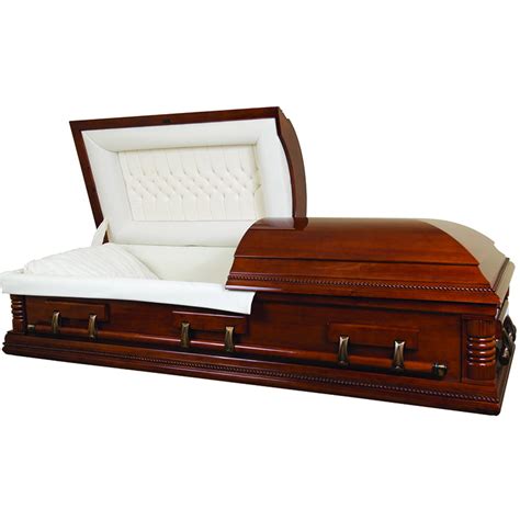 Overnight Caskets Funeral Casket Lincoln Poplar Mahogany Finish