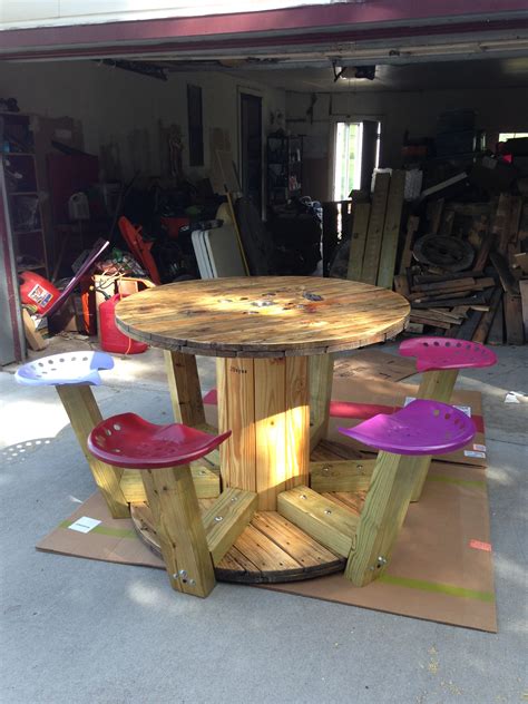 This wooden spool coffee table is an ideal update for your garden or back porch to give a modern along with being a functional rocking seat for the mother and the child, this unique design is. Pin by jim durst on JDzynz (With images) | Spool tables ...