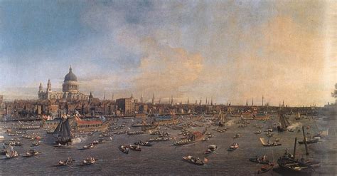 The River Thames With St Pauls Cathedral On Lord Mayors Day C1746