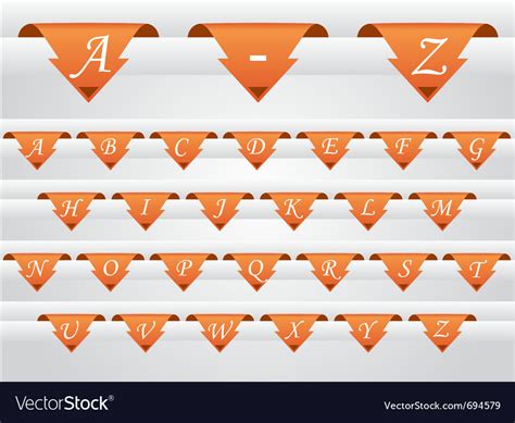 Alphabet Tabs Royalty Free Vector Image Vectorstock