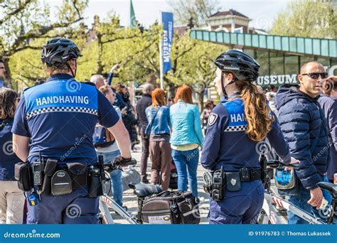 amsterdam netherlands april 31 2017 the handhaving police department having a look in the