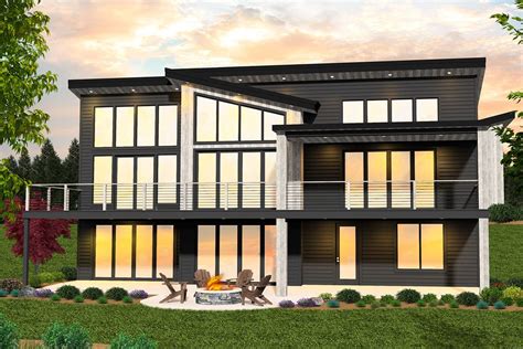Bed Modern House Plan For The Rear Sloping Lot Ms Architectural Designs House Plans