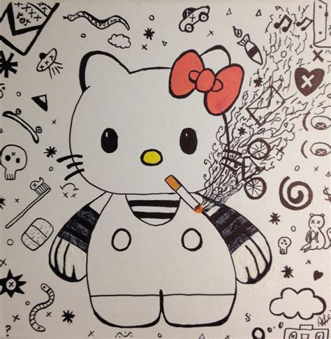 Mini Smoking Hello Kitty By Noahsturm On Deviantart