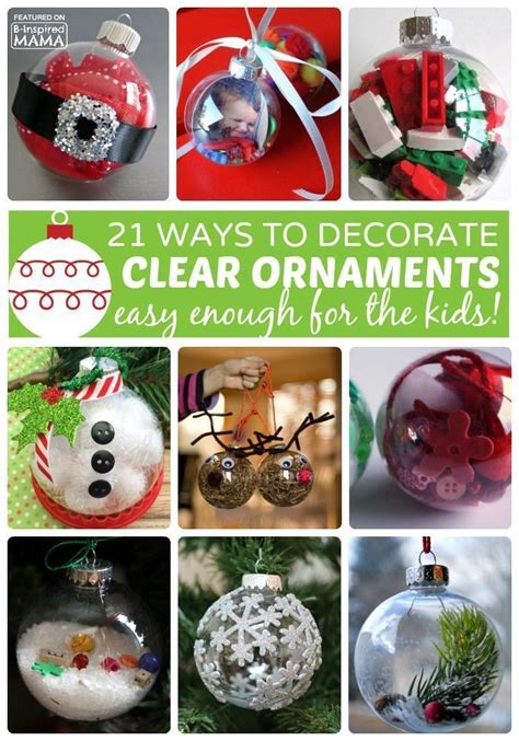 From personalized ornaments to crafts that double as christmas tree decorations, we've found a great roundup of christmas ornaments that the kids can make at home. 21 Homemade Christmas Ornaments Using Clear Ball Ornaments ...