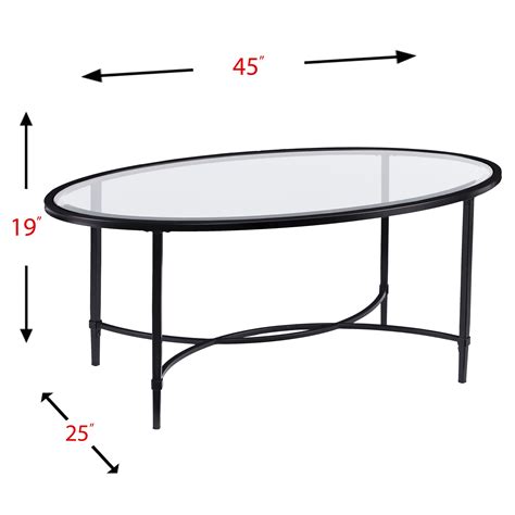 Southern Enterprises Quibilah Metal Glass Oval Coffee Table