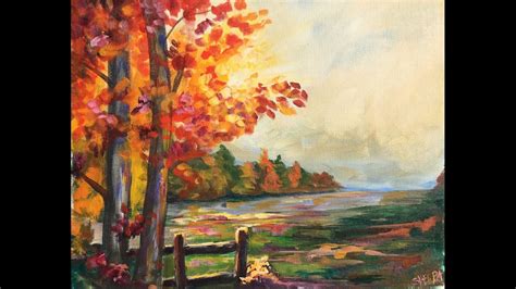 Beginner Learn To Paint A Landscape Full Acrylic For Fall