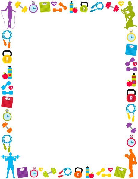Fitness Border Clip Art Page Border And Vector Graphics Page