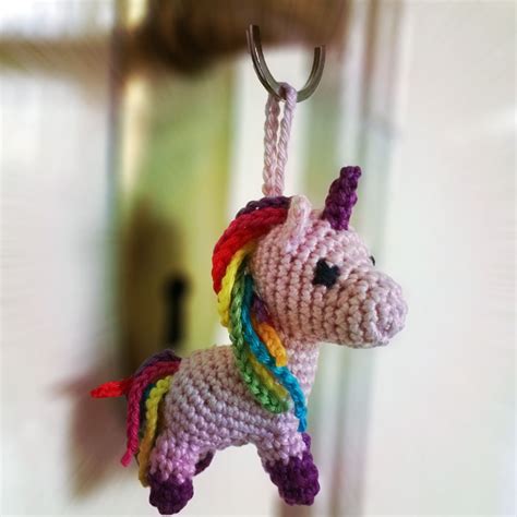 Free Crochet Pattern Unicorn Keychain Crochet Amigurumi