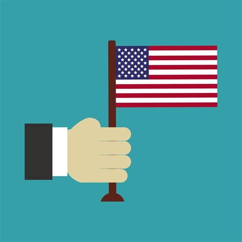United States Flag In Hand 3688099 Vector Art At Vecteezy